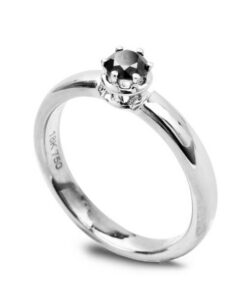 Exclusive | pierścionek zaręczynowy z czarnym diamentem 0,25ct w złocie 750