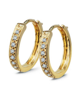 Exclusive | kolczyki kółka 13mm z brylantami w żółtym złocie 750