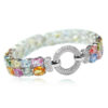 Exclusive | Piękna bransoleta brylantowa z kolorowymi szafirami - DSB0292
