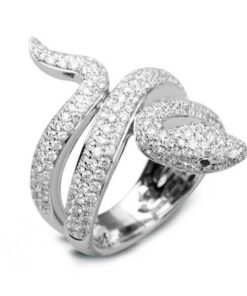 Exclusive | Biżuteria Inwestycyjna pierścionek wąż z diamentami w 18-karatowym złocie