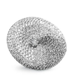 Exclusive | pierścionek szeroki płaski z białego złota 750 z brylantami