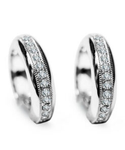 Exclusive | kolczyki kółka z białego złota z diamentami