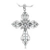 Exclusive | wisiorek krzyżyk z diamentami białe złoto 750