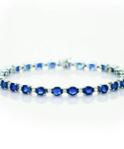 Exclusive | Bransoletka białego złota z szafirami – model DSB0206S