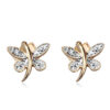 Kolczyki motylki z diamentami w żółtym złocie