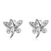 Kolczyki motylki z diamentami w białym złocie