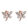 Kolczyki motylki z diamentami w różowym złocie