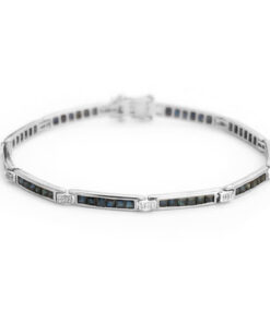 Exclusive | Bransoletka szafirowa z brylantami w białym złocie 0,750 - BBD4585