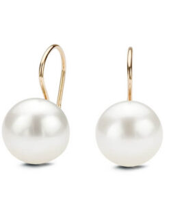 Złote kolczyki "dropsy" z naturalnymi perłami 10-12mm