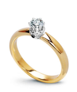 Exclusive | piękny zaręczynowy z brylantem 0,25ct G/Si1 w 6 łapkach i 18-karatowym złocie
