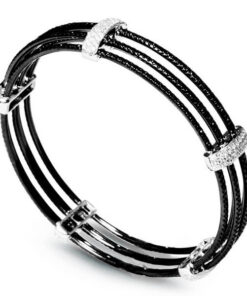 Exclusive | Bransoletka z czarnymi i białymi diamentami - DDB0437