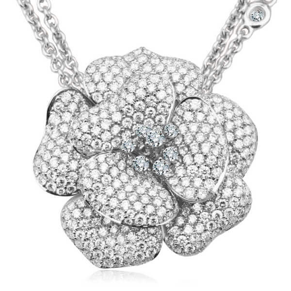 Exclusive | Cudowny brylantowy naszyjnik w kształcie róży