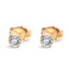 Złote kolczyki z brylantami 0,10ct w gładkiej oprawie