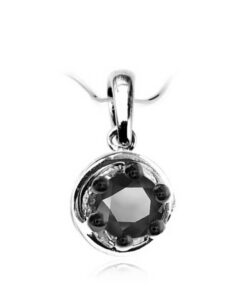 Exclusive | wisiorek z czarnym brylantem w 18-karatowym białym złocie