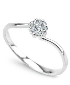 Exclusive | delikatny pierścionek brylantowy w białym złocie 750