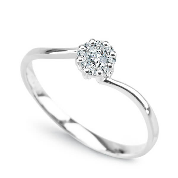 Exclusive | delikatny pierścionek brylantowy w białym złocie 750