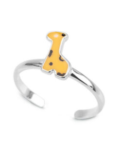 Srebrny pierścionek żyrafka z emalią
