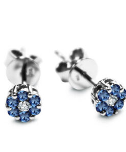 Personalizowane kolczyki z 18-karatowego złota - kwiatki - KBD3517