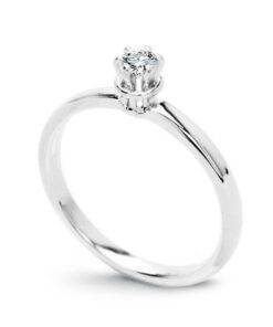 Piękny pierścionek zaręczynowy z diamentem 0.15ct