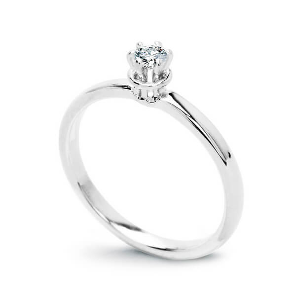 Piękny pierścionek zaręczynowy z diamentem 0.15ct