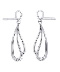 Kolczyki z białego złota z brylantami - KBD3884