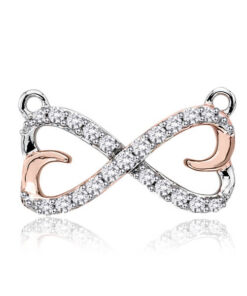 wisiorek nieskończoność różowe złoto z diamentami