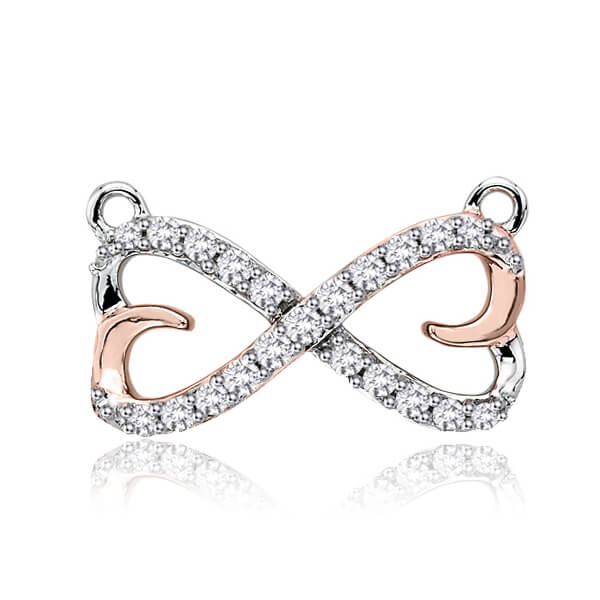 wisiorek nieskończoność różowe złoto z diamentami