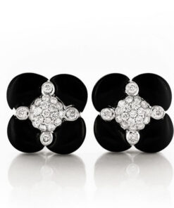 Exclusive | kolczyki z diamentami i czarnym agatem
