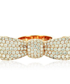 Exclusive | pierścionek złoty próby 750 z brylantami w kształcie kokardy