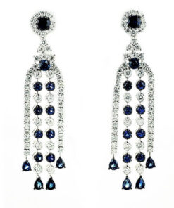 Exclusive | wiszące kolczyki z szafirami i diamentami