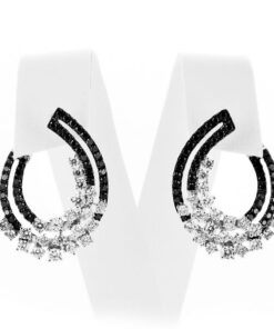 Exclusive | niezwykle kolczyki z białego złota z czarnymi i białymi diamentami