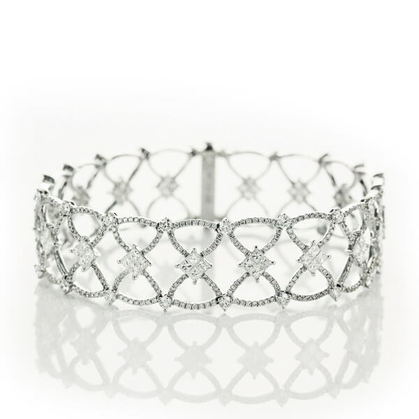 Exclusive | Ażurowa przepiękna bransoletka z brylantami - DDB0661