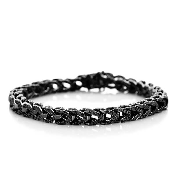 Exclusive | Piękna czarna bransoleta typu łańcuch - DDB0806