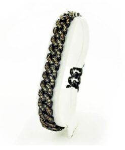 Exclusive | Czarna bransoleta z żółtymi szafirami - DSB0724