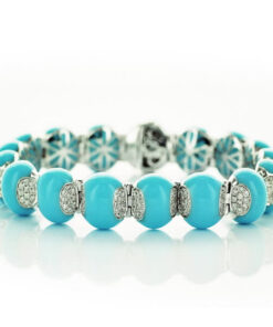 Exclusive | Turkusowo brylantowa bransoletka - DSB0544N