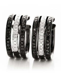Exclusive | przepiękne kolczyki koła z białego i czarnego złota 750 z diamentami