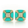 Exclusive | kolczyki żółte złoto 18k, turkus, brylanty