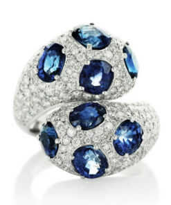 Exclusive | pierścionek z szafirami i diamentami w złocie 750