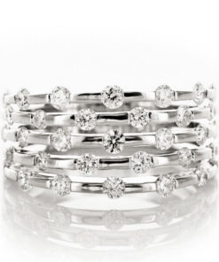 Exclusive | niezwykły pierścionek z białego złota 750 z brylantami