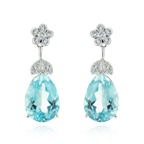 Excslusive | Przepiękne wiszące topazy z brylantami