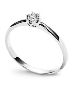 pierścionek zaręczynowy z białego złota z diamentem 0,10ct