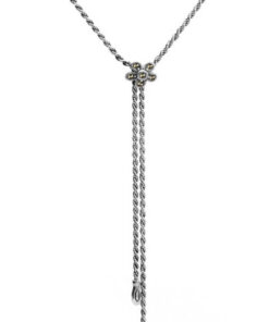 Srebrny naszyjnik z kwiatkami i markazytami