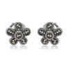 Srebrne kolczyki markazytowe kwiatki - KDM4112