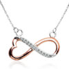 Naszyjnik z brylantami serce nieskończoność różowe złoto