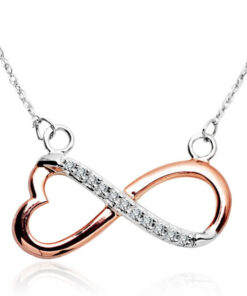 Naszyjnik z brylantami serce nieskończoność różowe złoto