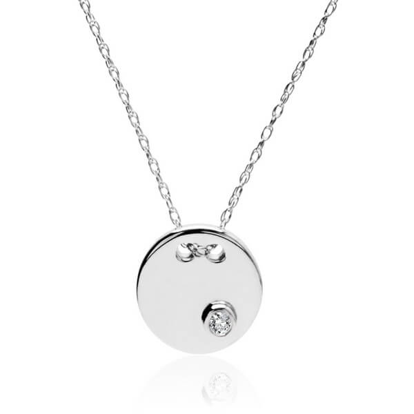Naszyjnik z brylantem w białym złocie