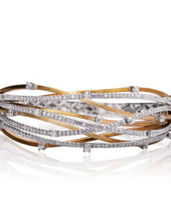 Exclusive | Ekskluzywna bransoleta z diamentami z żółtego i białego złota 750