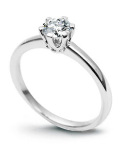 Exclusive | klasyczny pierścionek zaręczynowy 0,50ct w białym złocie 0,750