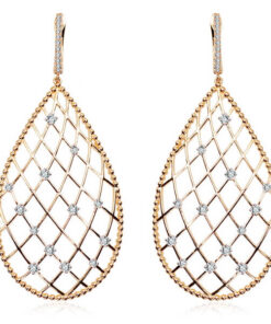 Exclusive | dostojne ażurowe złote kolczyki z brylantami