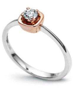 Exclusive | pierścionek zaręczynowy z brylantem 0,25ct różowe i białe złoto 750